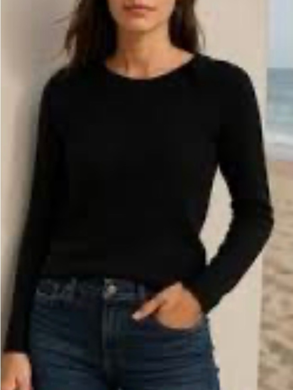 Barneys New York Black cashmere Crewneck Sweater
